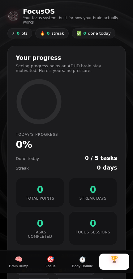 FocusOS — The Focus System for ADHD Brains