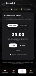 FocusOS — The Focus System for ADHD Brains